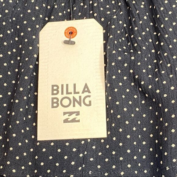 Billabong NWT summer nights black and white polka dot off shoulder top XS - Picture 13 of 16